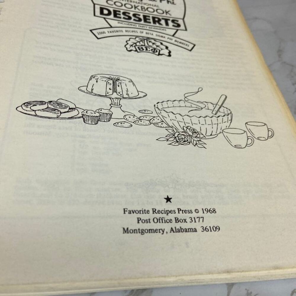 Vintage Cookbook “The Beta Sigma Phi International Cookbook of Desserts” - Picture 2 of 6